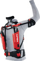 Red and black Hilti Shoulder Exoskeleton on a mannequin